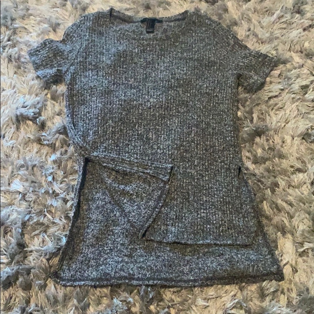 Grey Side Split T-Shirt